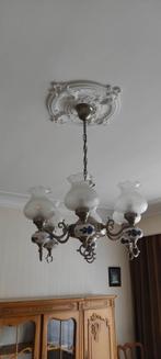 Luchter Delftse porselein en tin, Ophalen, Gebruikt, Glas