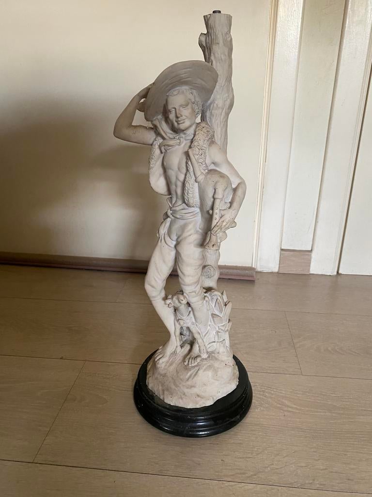 Statue italienne vintage - pied de lampe - 50 cm, Enlèvement, Utilisé