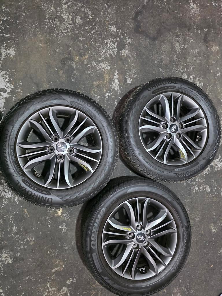 3 jantes allu Hyundai 225/60 R17, Autos : Pièces & Accessoires, 4 Saisons, Véhicule de tourisme, 17 pouces, Enlèvement