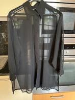 Hemdsblouse zwart doorschijnend, Kleding | Dames, Blouses en Tunieken, Ophalen of Verzenden, Zo goed als nieuw, Maat 42/44 (L)