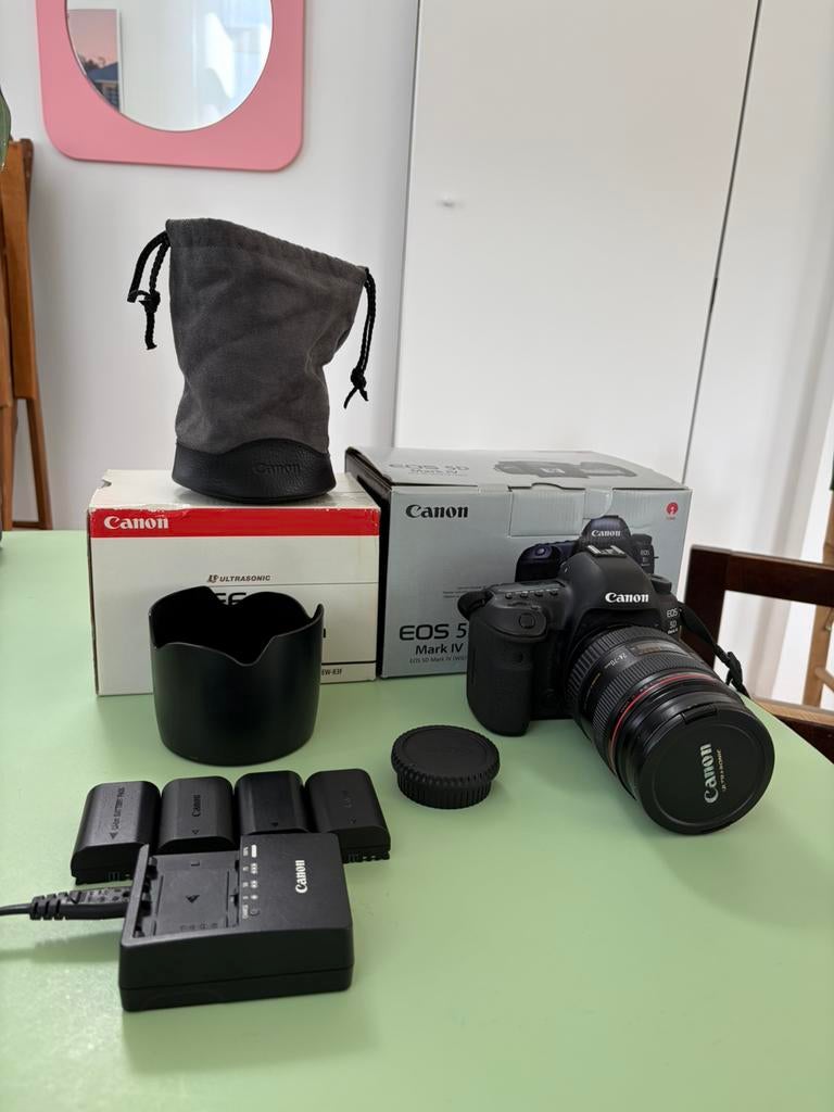 Canon 5d mark IV + ef 24-70mm f/2.8L USM, Ophalen, Zo goed als nieuw, Canon