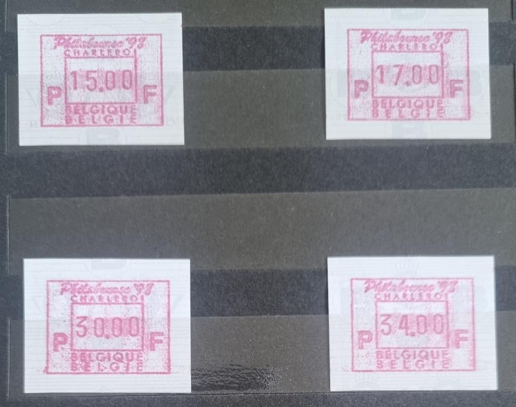 4 x Vignette d'affranchissement ATM 97 Philabourse 98, Sans timbre, Neuf, Enlèvement ou Envoi, Non oblitéré
