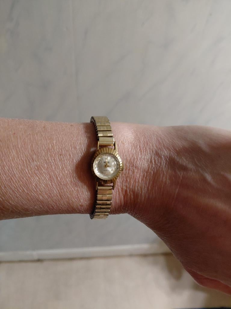 Montre femme Lauer, Handtassen en Accessoires, Horloges | Dames, Ophalen, Polshorloge, Zo goed als nieuw, Goud