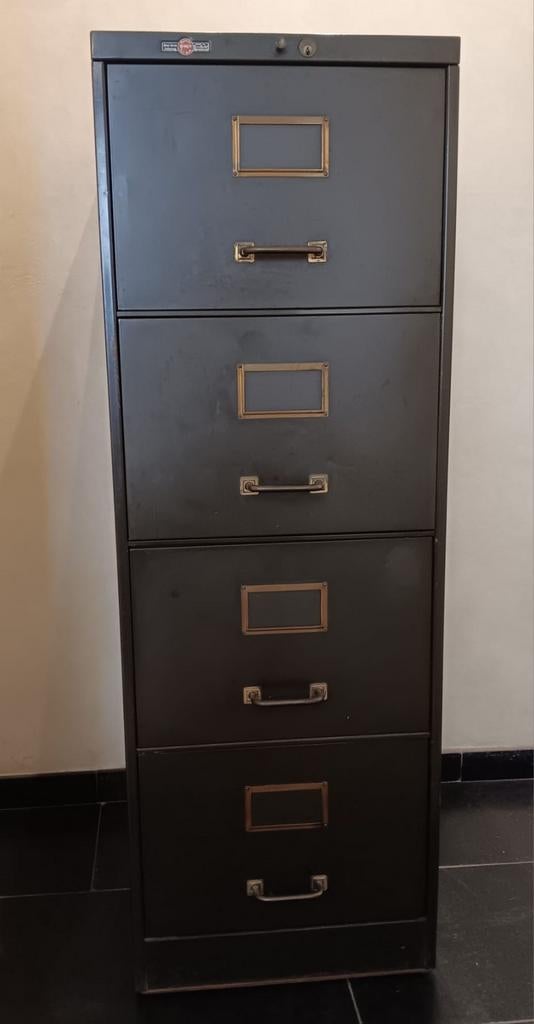 Vintage ladenkast roneo, Huis en Inrichting, Kasten | Roldeurkasten en Archiefkasten, Ophalen, Metaal