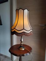 koperen of messing tafellamp met stoffen kap, Ophalen, Zo goed als nieuw, Metaal, 75 cm of meer
