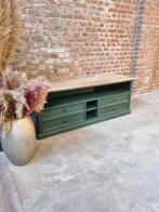 Massief houten TV meubel, Ophalen, Gebruikt, 150 tot 200 cm, Landelijk