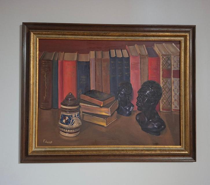 Finette Dupont olieverf op paneel stil leven, Antiek en Kunst, Kunst | Schilderijen | Klassiek, Ophalen