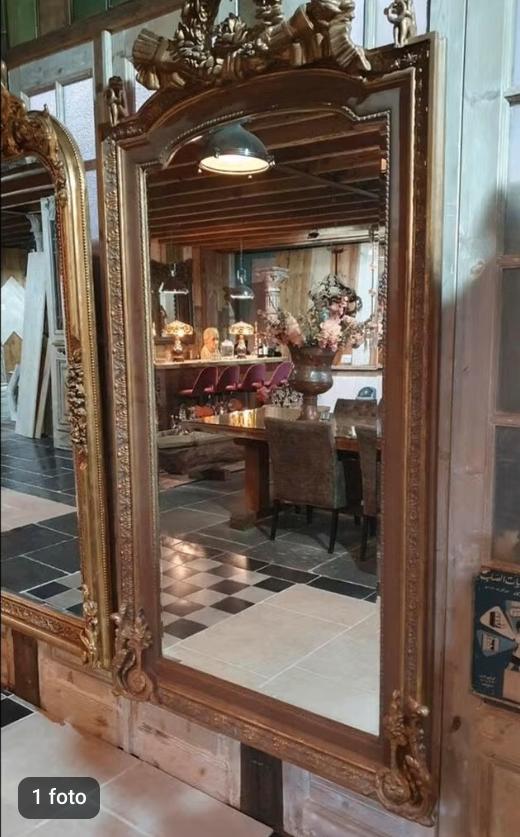 MIROIR BAROQUE EN BROCANTE FRANÇAISE 120X225 CM, Enlèvement