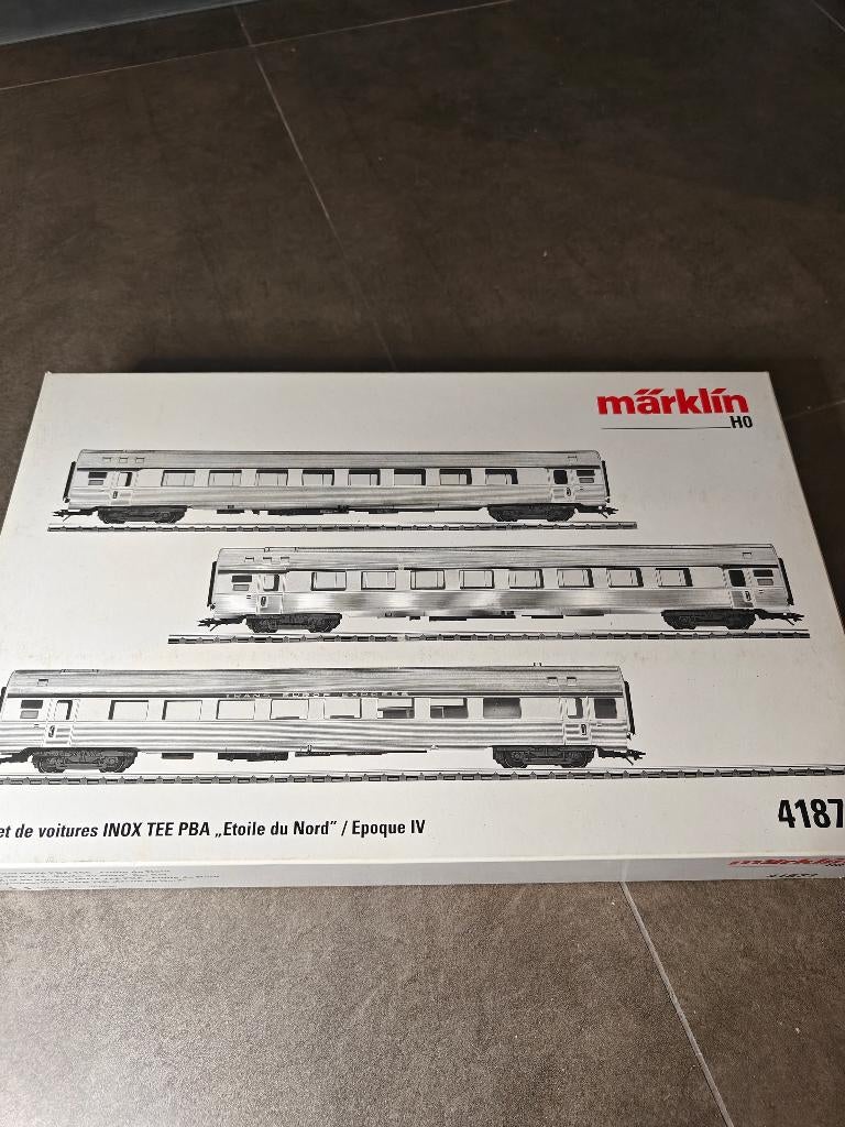 Marklin HO - Lot de 7 voitures TEE , neuf en boite , ref 4070,4085,4086
