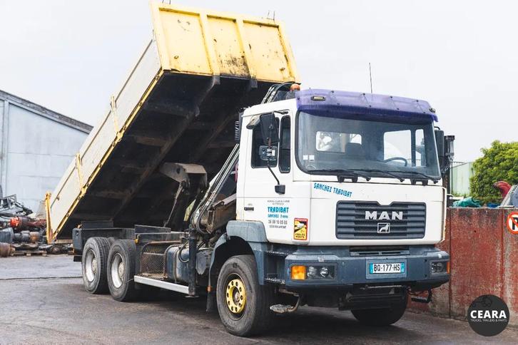 MAN 33.364 Benne-Grue HIAB 122-B2 VERY GOOD CONDITION, Autos, Camions, Entreprise, Achat, MAN, Diesel, Propulsion arrière