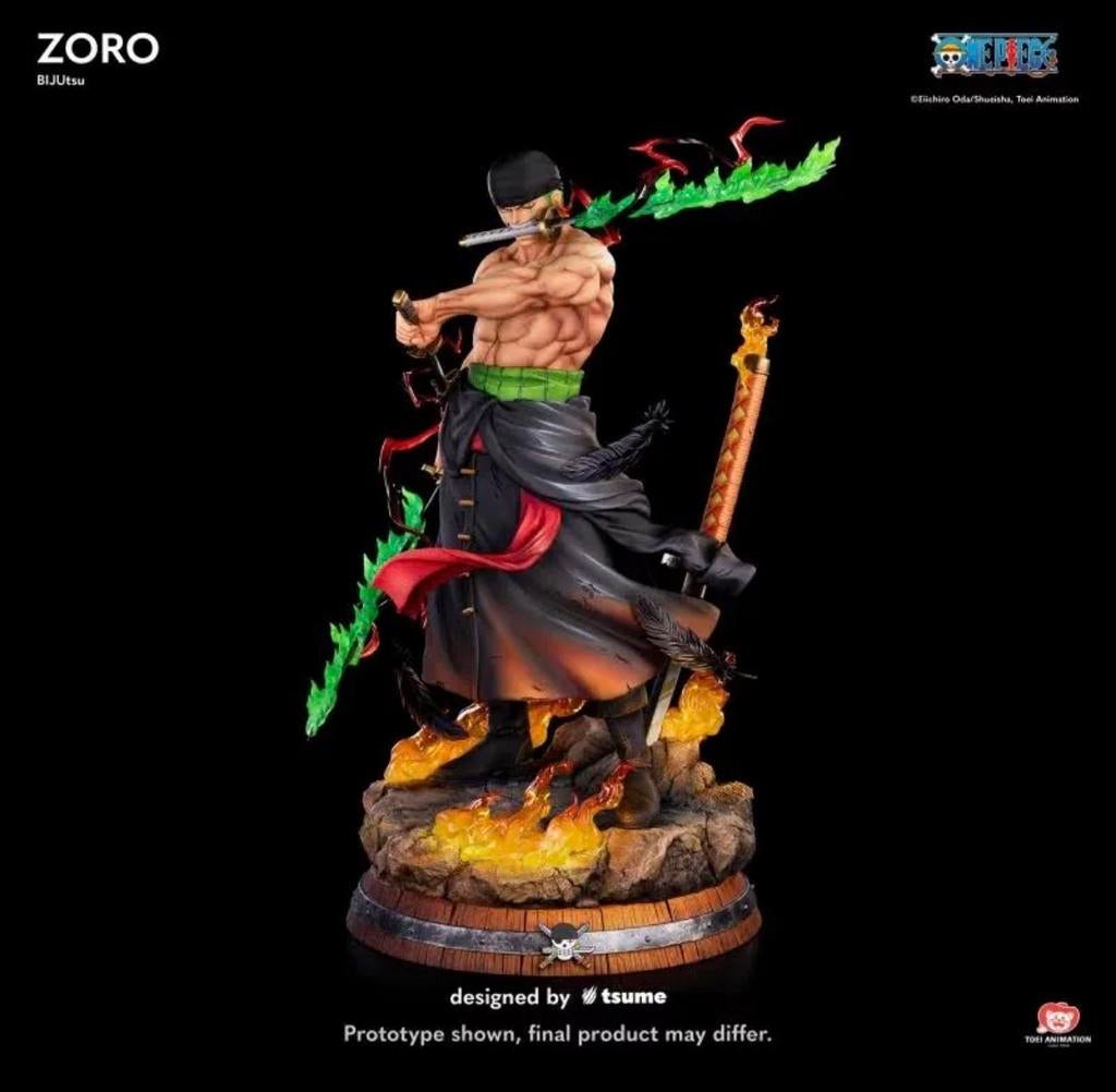 Tsume Art - BIJUtsu 1/4 - One Piece - Roronoa Zoro Statue 55, Ophalen of Verzenden, Zo goed als nieuw