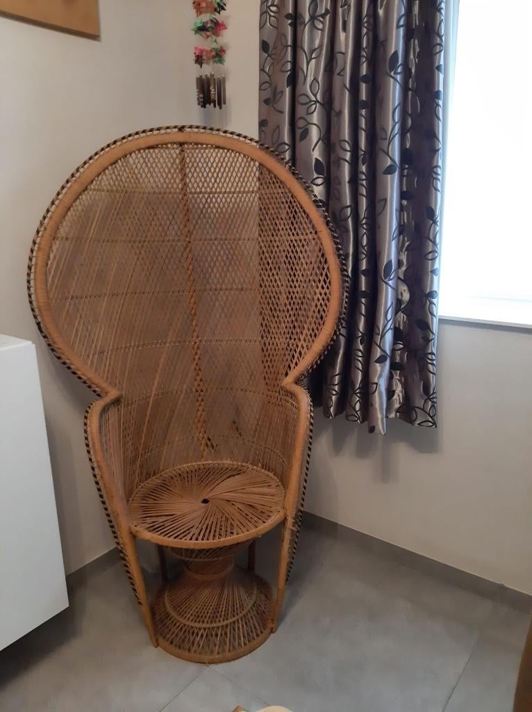 Fauteuil style rotin Emmanuele, Maison & Meubles, Osier ou Rotin, Comme neuf, Brun, Enlèvement