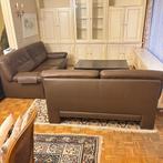 2 lederen zetels DURLET 3 st +2 st in bruin, Ophalen, Gebruikt