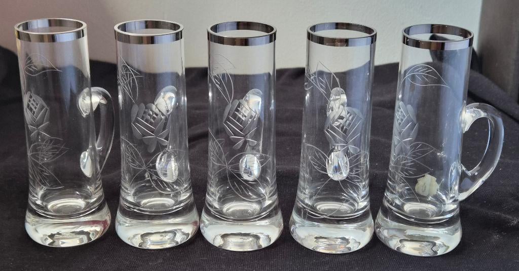 Oud klein bohemien glas, Ophalen of Verzenden