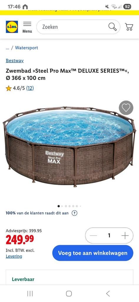 Zwembad intex steel pro, Ophalen, Gebruikt, 80 tot 120 cm, Rond