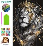 Peinture au diamant Roi Lion 50x40cm (ronde), Hobby & Loisirs créatifs, Envoi, Neuf, Autres types