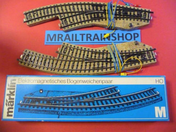 5140(5141+5142) MARKLIN HO - AIGUILLAGES COURBES/GEBOGEN WIS, Hobby en Vrije tijd, Modeltreinen | H0, Zo goed als nieuw, Rails