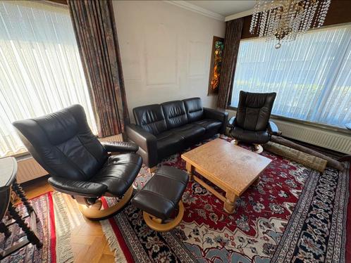 Stressless salon in leer, Huis en Inrichting, Zetels | Complete zithoeken, Leer, Ophalen