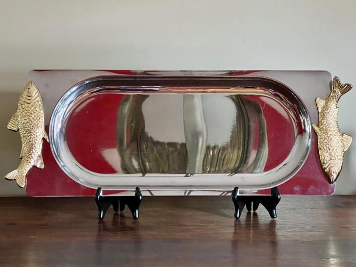 Grote stijlvolle vis serveerschote l- RVS- Dicamo France, Huis en Inrichting, Keuken | Servies, Zo goed als nieuw, Schaal of Schalen