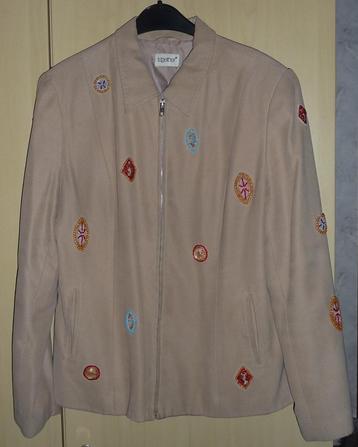 Veste dame beige en tissu velouté et incrustations T44 beschikbaar voor biedingen