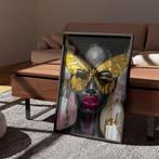 Uniek XXL Glasschilderij | Golden Butterfly - 6 sizes, Oorspronkelijke maker, Verzenden, Nieuw, 125 cm of meer