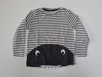 Mt 104 Wit zwart gestreepte T-shirt lange mouwen beschikbaar voor biedingen