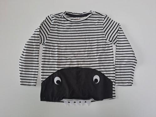 Mt 104 Wit zwart gestreepte T-shirt lange mouwen, Kinderen en Baby's, Kinderkleding | Maat 104, Gebruikt, Jongen, Shirt of Longsleeve