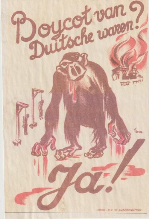 Nederlandse anti-Nazi poster,, Verzamelen, Militaria | Tweede Wereldoorlog, Overige soorten, Foto of Poster, Verzenden