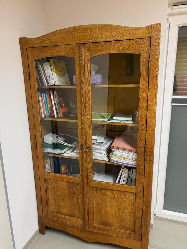Bibliothèque artisanale vitrée, Doe-het-zelf en Bouw, Glas en Ramen, Gebruikt, Gevelraam of Ruit, 160 cm of meer, 80 tot 120 cm
