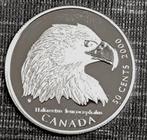 munt Canada 50 cent 2000 zilver 0,925: Roofvogels Canada - Z, Postzegels en Munten, Verzenden, Zilver