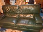 Lederen salon , donkergroen, Huis en Inrichting, Zetels | Zetels, Ophalen, Gebruikt