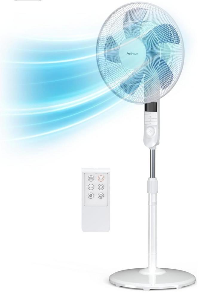 Pro Breeze Ventilateur sur Pied Ø 40 cm Puissant 55W, Electroménager, Ventilateurs, Comme neuf, Enlèvement ou Envoi