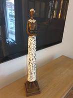 Houten beeld zwarte dame met schaal, Antiek en Kunst, Kunst | Beelden en Houtsnijwerken, Ophalen