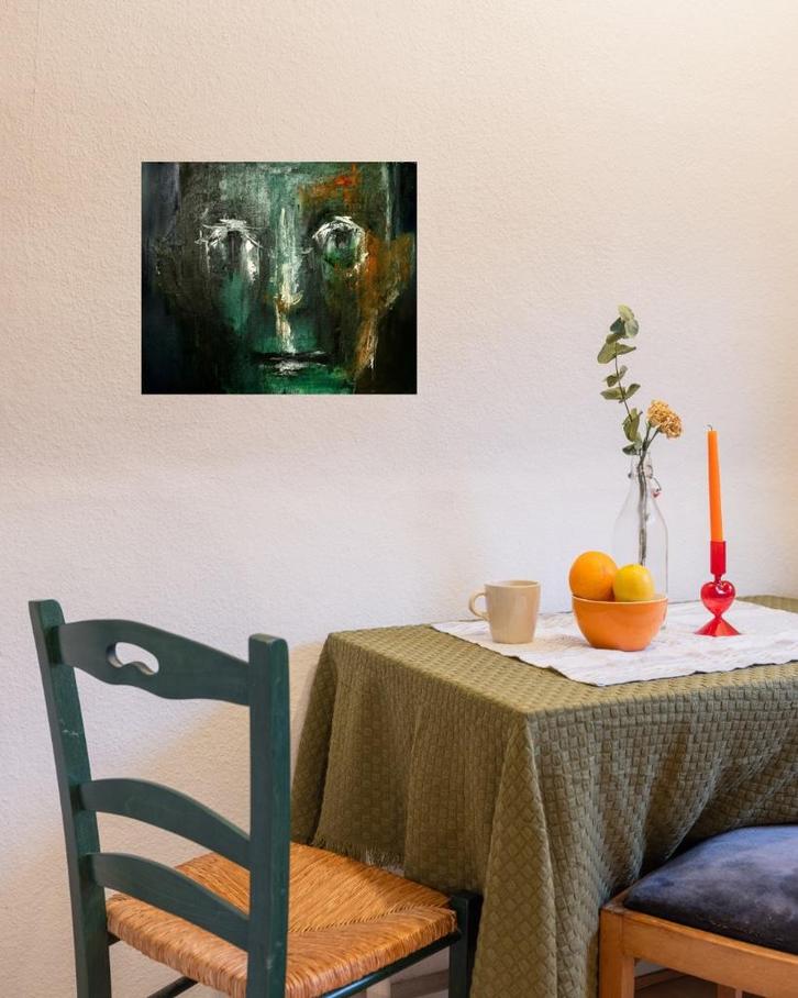 Schilderij peinture painting ‘Head04’ 50x60, Huis en Inrichting, Woonaccessoires | Schilderijen, Tekeningen en Foto's, Schilderij