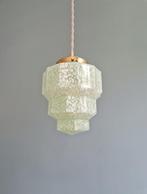 Skyscraper Art Deco hanglamp van gespikkeld glas, 1920-30, Ophalen of Verzenden