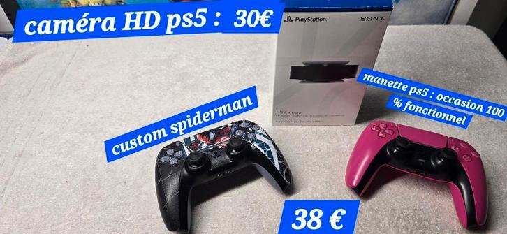 PS5-CONTROLLER en camera: ps5-accessoires, Games en Spelcomputers, Games | Sony PlayStation 5, Zo goed als nieuw, Ophalen of Verzenden