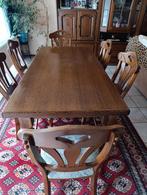Table chêne massif+ 6 chaises, Ophalen, Gebruikt, 6 tot 8 stoelen