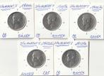 5X2 FR ALBERT 1-1910 FR+1911VL+FR+1912 VL+FR PR., Ophalen of Verzenden, Zilver