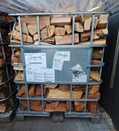 2 manden droog brandhout beuk / kers / eik / plataan, Tuin en Terras, Brandhout, Blokken, Ophalen of Verzenden