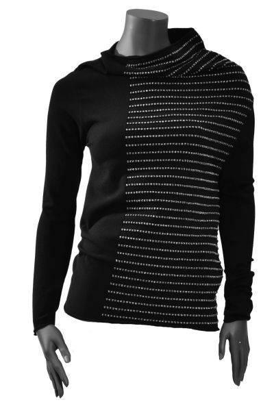 Sarah Pacini asymmetrische trui in zwart en zilver nieuw, Kleding | Dames, Truien en Vesten, Zo goed als nieuw, Zwart, Ophalen of Verzenden