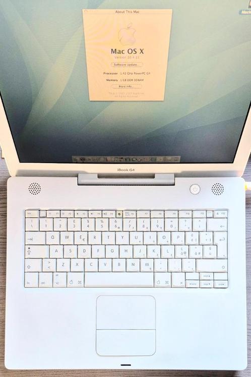 Apple iBook A1134 - 1,42 GHz, 1 GB RAM, 60 GB harde schijf, Computers en Software, Apple Macbooks, Zo goed als nieuw, Overige modellen