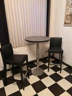 Table haute petit déjeuner/bar + deux chaise haites noires, Enlèvement, Comme neuf
