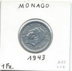 Monaco, 1 Franc ND(1943)., Timbres & Monnaies, Monnaies | Europe | Monnaies non-euro, Enlèvement ou Envoi, Monnaie en vrac, Autres pays