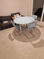 tafel en stoelen, Huis en Inrichting, Ophalen of Verzenden, Zo goed als nieuw, Vier personen, Rond