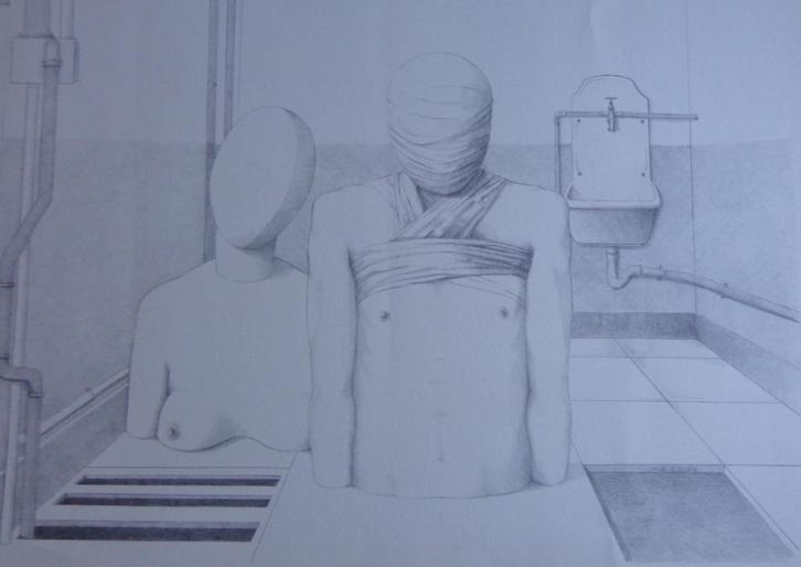 PAUL R. GORIS / KOPPEL FIGUREN / ZW-W LITHO / 56x74cm / SIG, Antiek en Kunst, Kunst | Litho's en Zeefdrukken, Ophalen of Verzenden