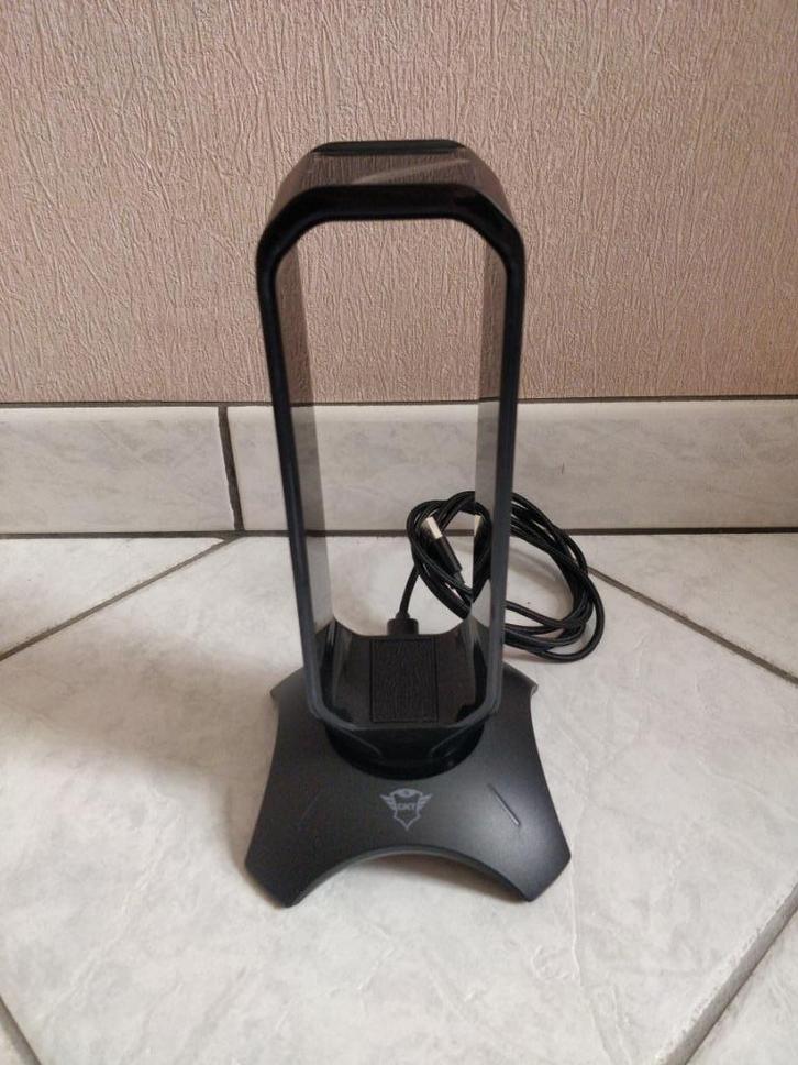 Trust GXT 265 Cintar RGB-headsetstandaard Zwart, Computers en Software, Headsets, Zo goed als nieuw, Bedraad, Ophalen of Verzenden