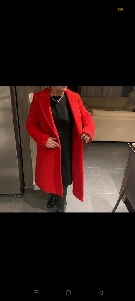 Mayerline, prachtige rode winterjas in pure wol/cashmere 42, Kleding | Dames, Jassen | Winter, Nieuw, Ophalen of Verzenden