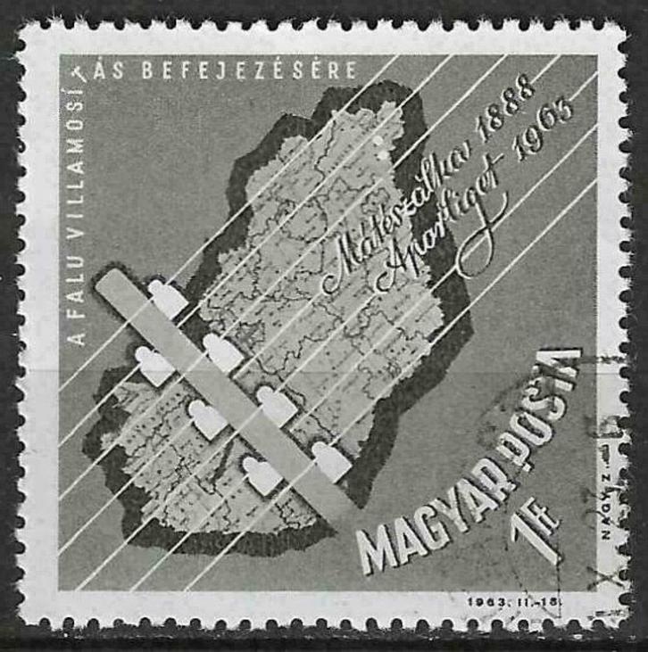 Hongarije 1963 - Yvert 1577 - Electrificatie platteland (ST), Postzegels en Munten, Postzegels | Europa | Hongarije, Verzenden