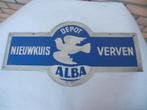 oud reklamebord "Alba verven, nieuwkuis", Verzamelen, Merken en Reclamevoorwerpen, Verzenden, Gebruikt, Reclamebord