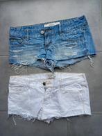 2 shorten, Abercrombie en Fitch, waist 25, blauw en wit, Comme neuf, Enlèvement ou Envoi